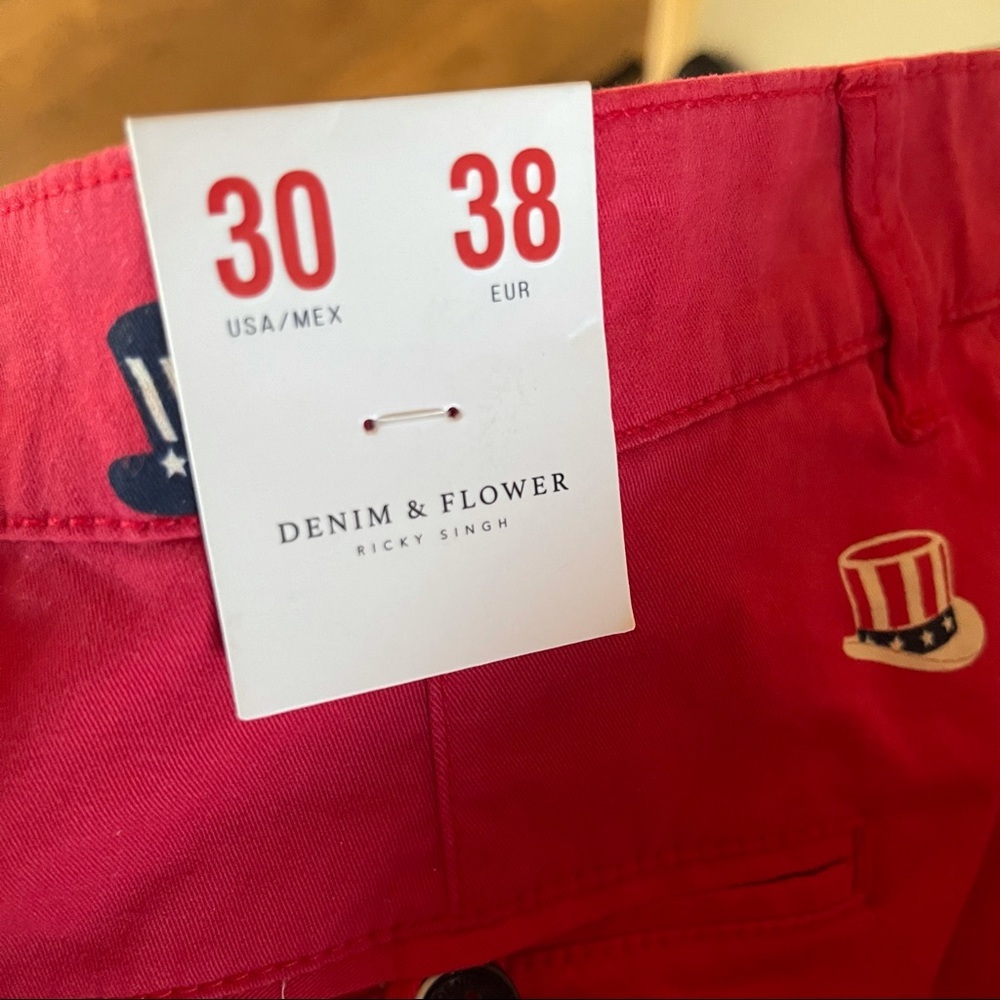 NWT Denim & Flower Patriotic Uncle Sam Shorts - Picture 7 of 7